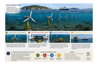 Hydroliennes en activité